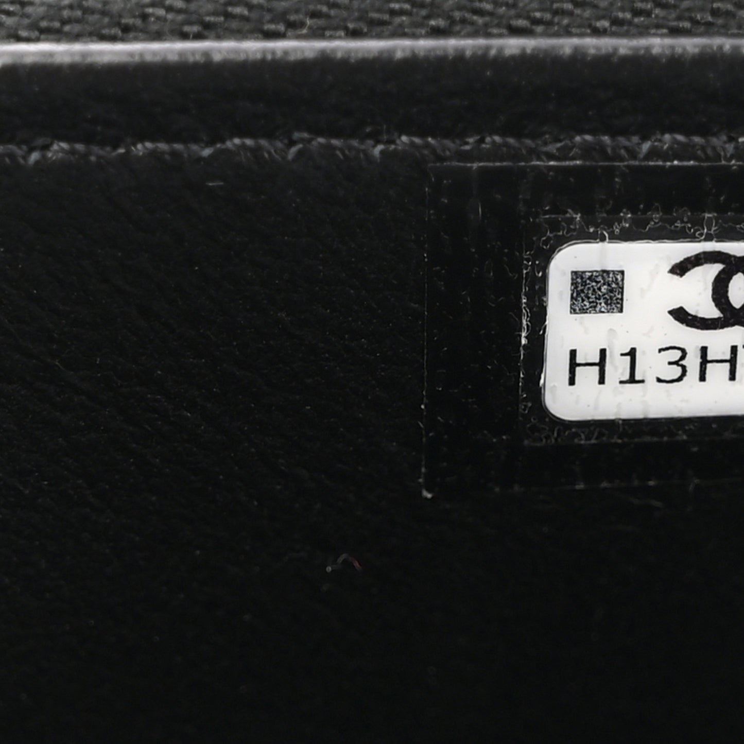 Lambskin Quilted Crystal Small Top Handle Vanity Case With Chain Black