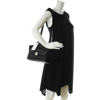 Celine Drummed Calfskin Suede Small Trapeze Black 2 of 9