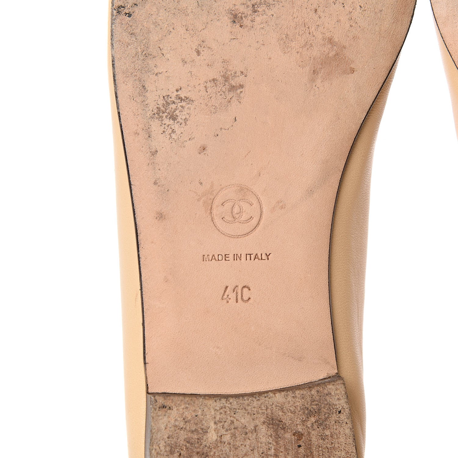 Chanel Lambskin Cap Toe CC Ballerina Flats 41 Beige Black 6 of 8