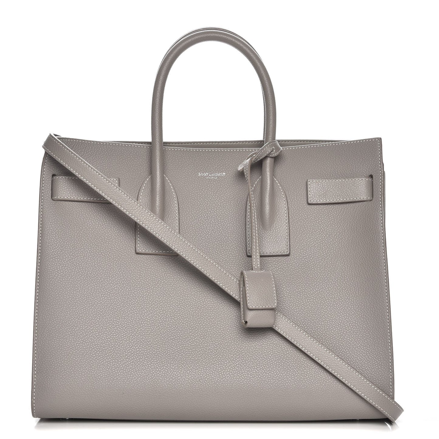 Grained Calfskin Small Sac De Jour Pearl Grey
