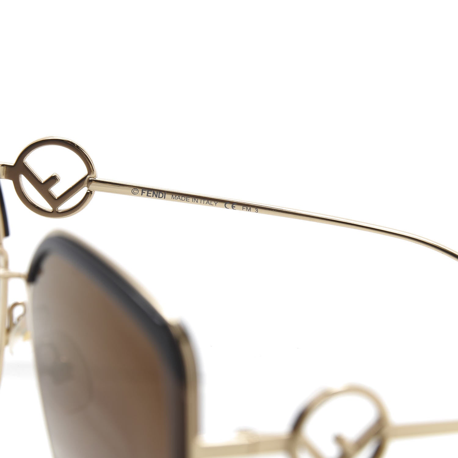 Fendi Metal Acetate F is Fendi Square Sunglasses FF 0294/S Gold 5 of 8