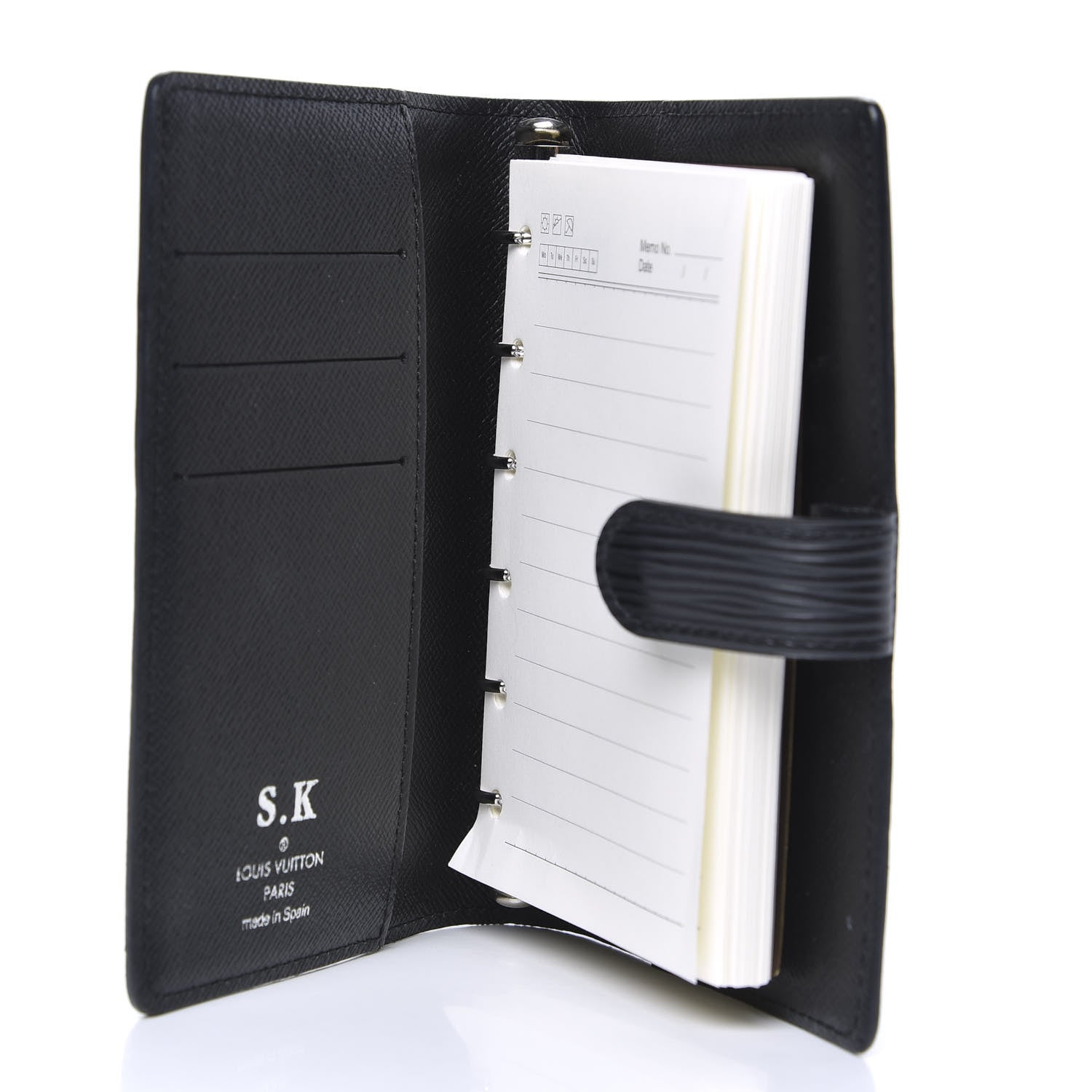 Louis Vuitton Epi Small Ring Agenda Cover Black 5 of 6