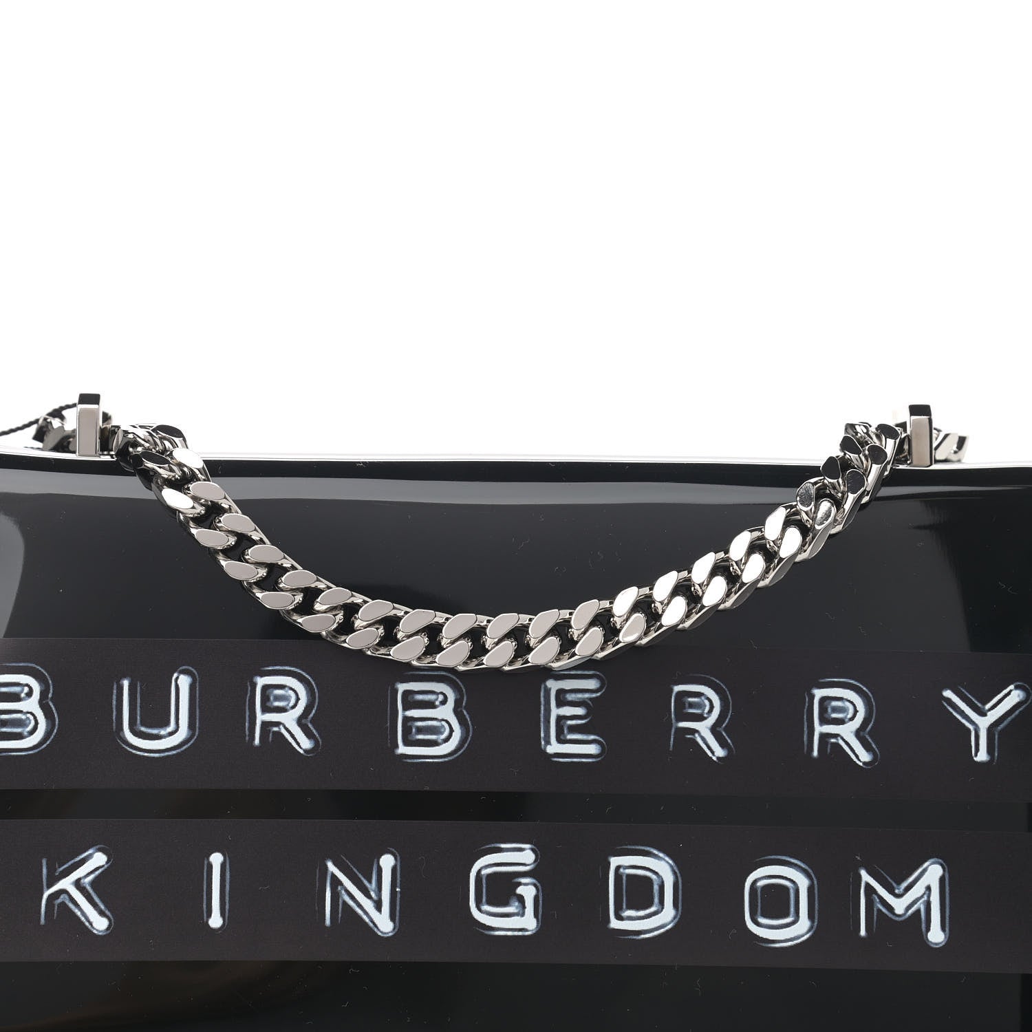 Burberry Patent Kingdom Flap Crossbody Black 8 of 13