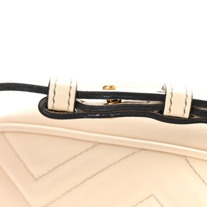 Gucci Calfskin Matelasse Small GG Marmont Chain Shoulder Bag White 11 of 12