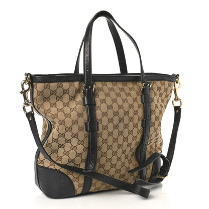 Gucci Monogram Cellarius Calfskin Tote Beige Ebony Black 2 of 9