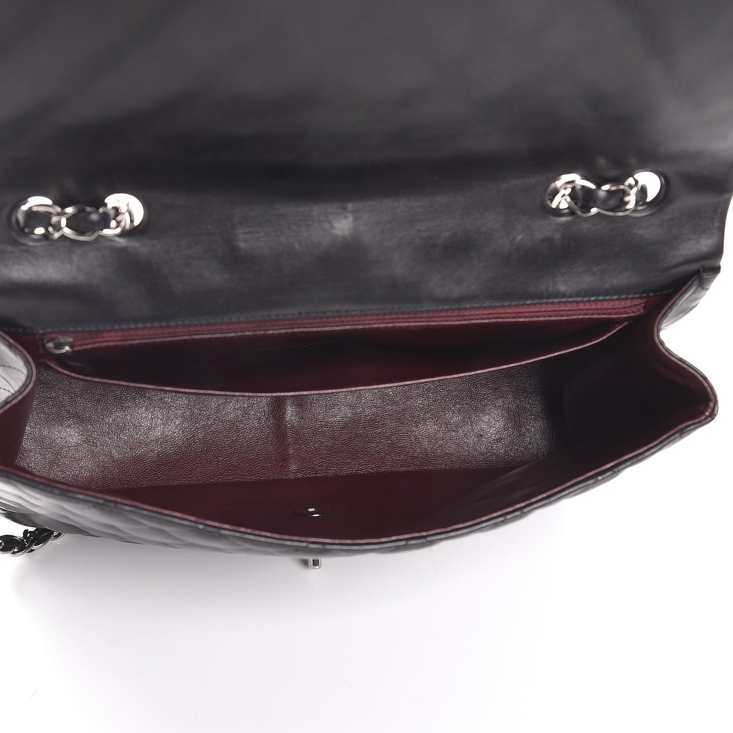 Lambskin Quilted Jumbo Single Flap Black