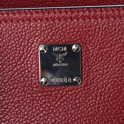 MCM Pebbled Calfskin Tote Ruby 7 of 13