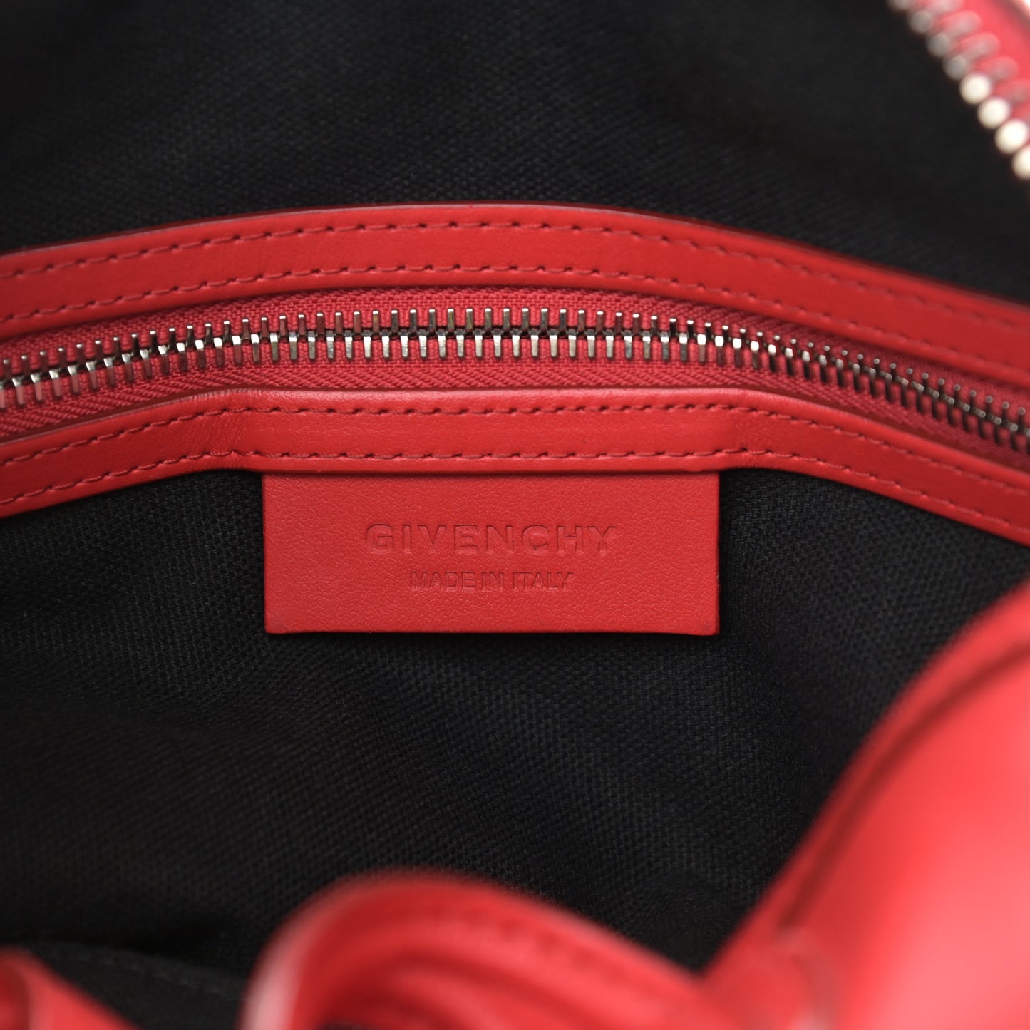Calfskin Micro Nightingale Logo Strap Red