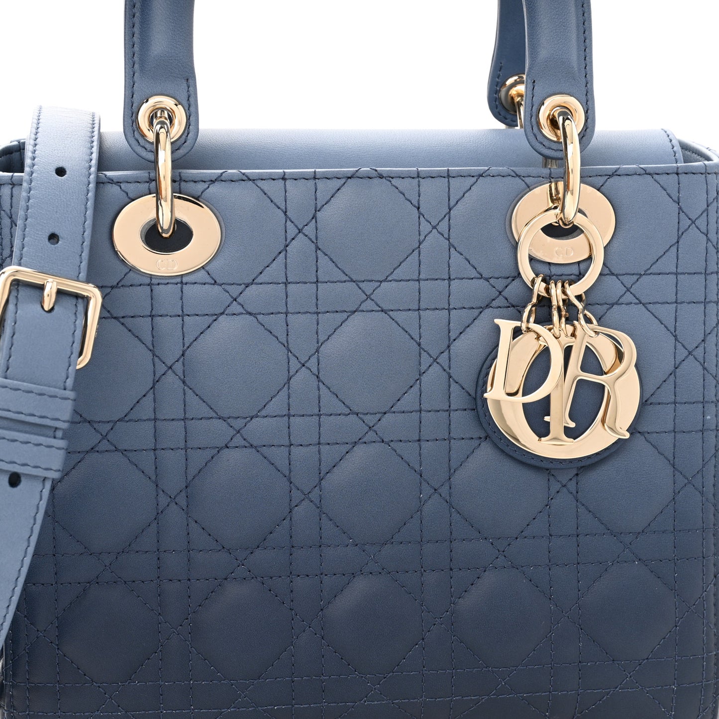 Lambskin Cannage Gradient Medium Lady Dior Blue