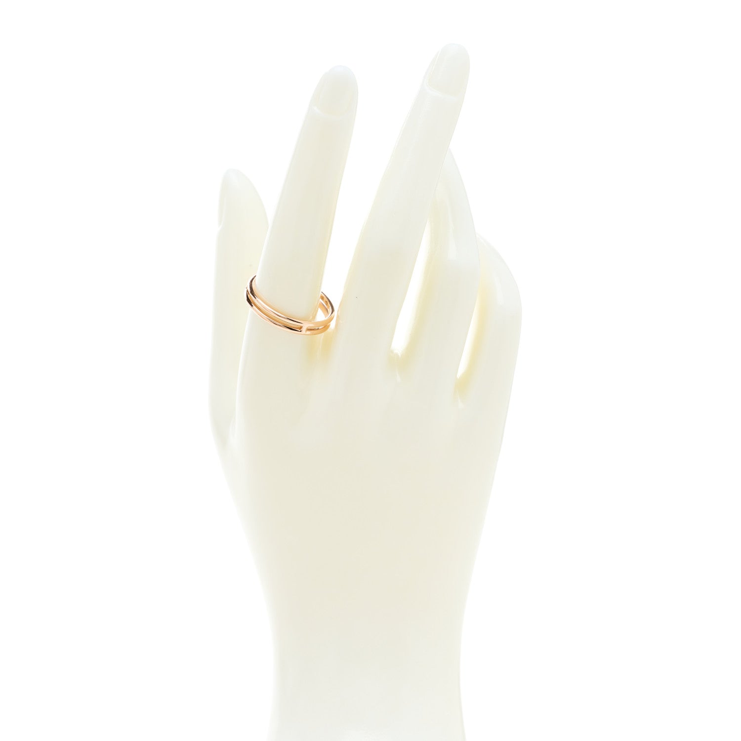 Hermes 18K Rose Gold Ariane Wedding Band Ring 60 9 2 of 5