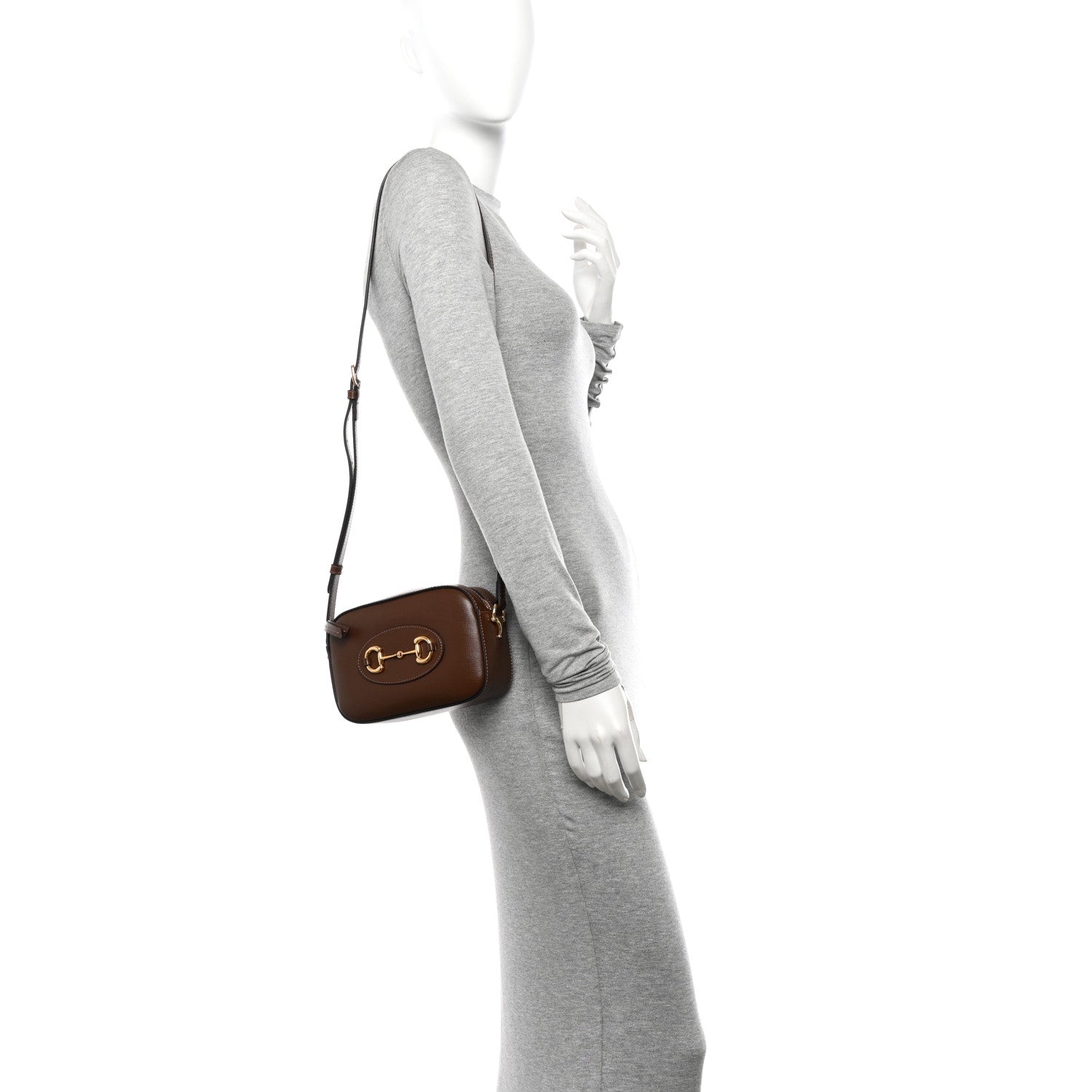 Gucci Azalea Calfskin Mini Horsebit 1955 Camera Shoulder Bag Brown 2 of 10