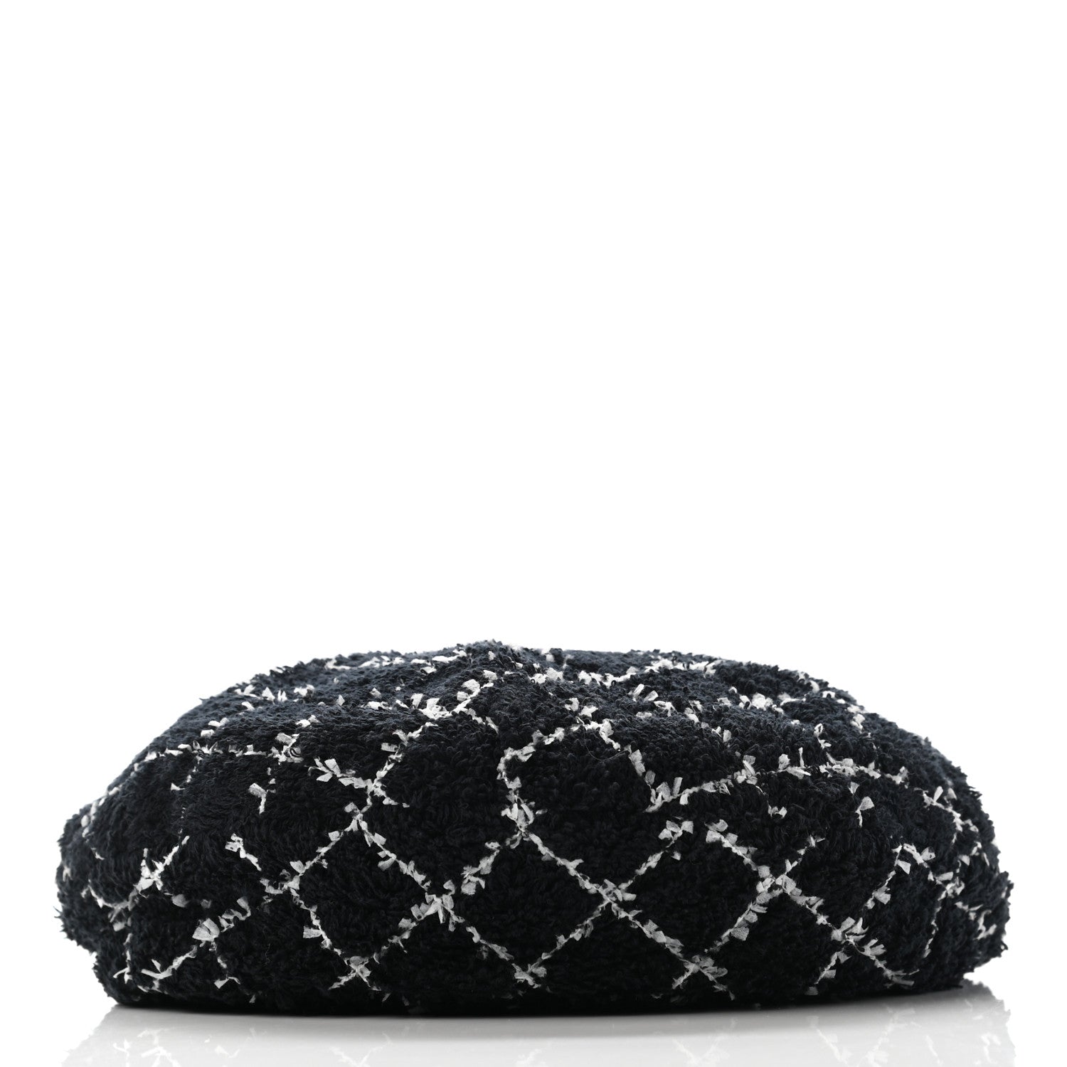 Chanel Cotton Tweed CC Beret L Black White 6 of 12