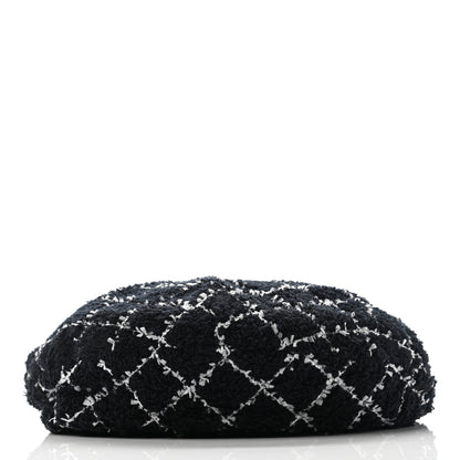 Chanel Cotton Tweed CC Beret L Black White 6 of 12