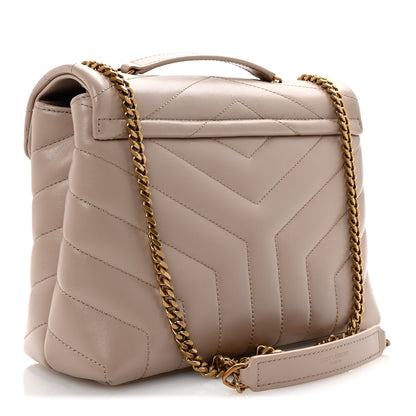 Saint Laurent Calfskin Y Quilted Monogram Small Loulou Chain Satchel Dark Beige 3 of 9