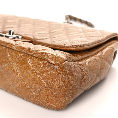 Chanel Crinkled Patent Quilted Jumbo Single Flap Beige 8 of 11