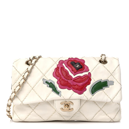 Chanel Lambskin Quilted Flower Patch Single Flap White 1 of 17