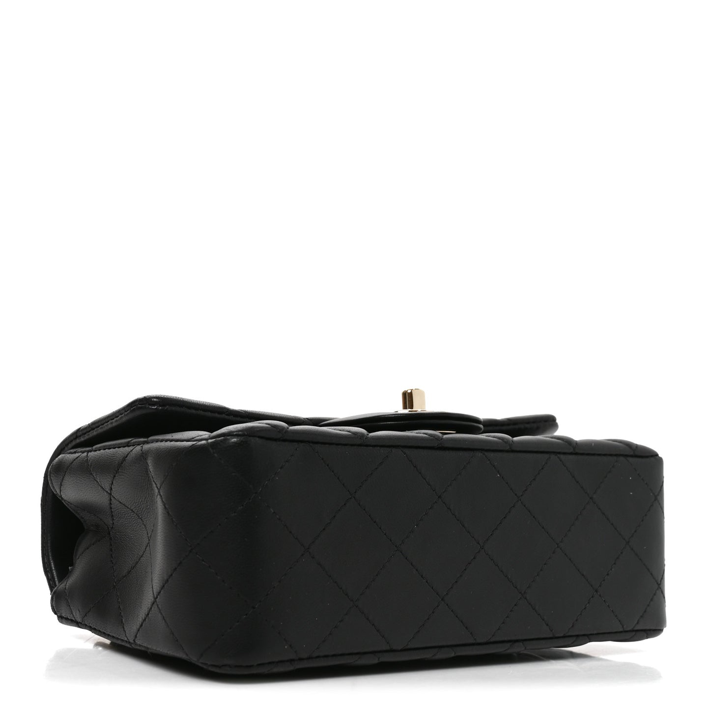 Lambskin Quilted Mini Rectangular Flap Black