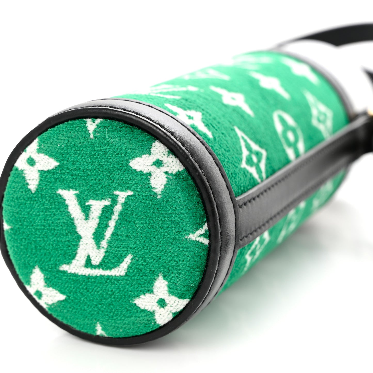 Jacquard Velvet Monogram Flask Holder Vert
