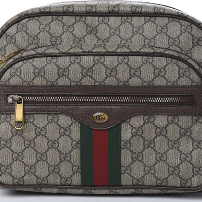 Gucci Soft GG Supreme Monogram Textured Dollar Calfskin Web Ophidia Pouch Pocket Belt Bag 95 38 Beige Ebony New Acero Black 7 of 9