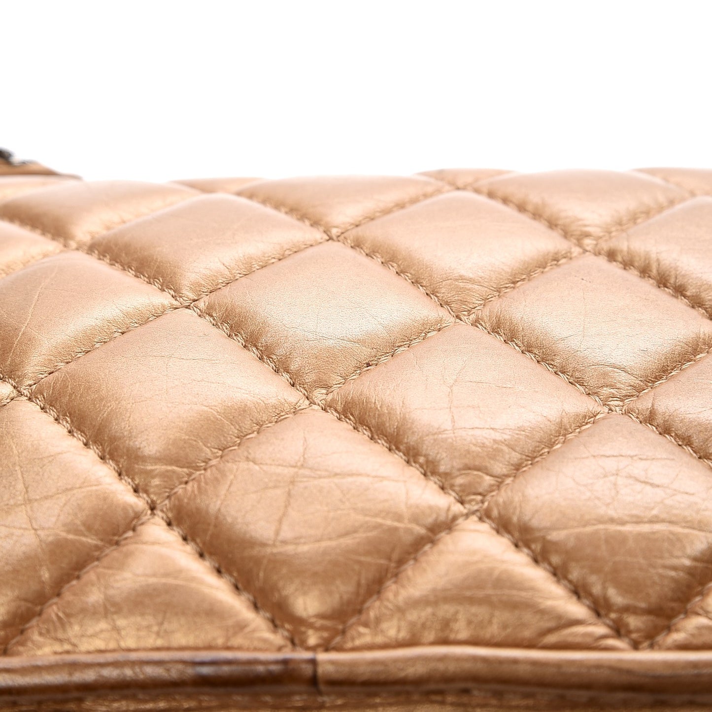 Aged Calfskin Vintage Ligne Flap Gold