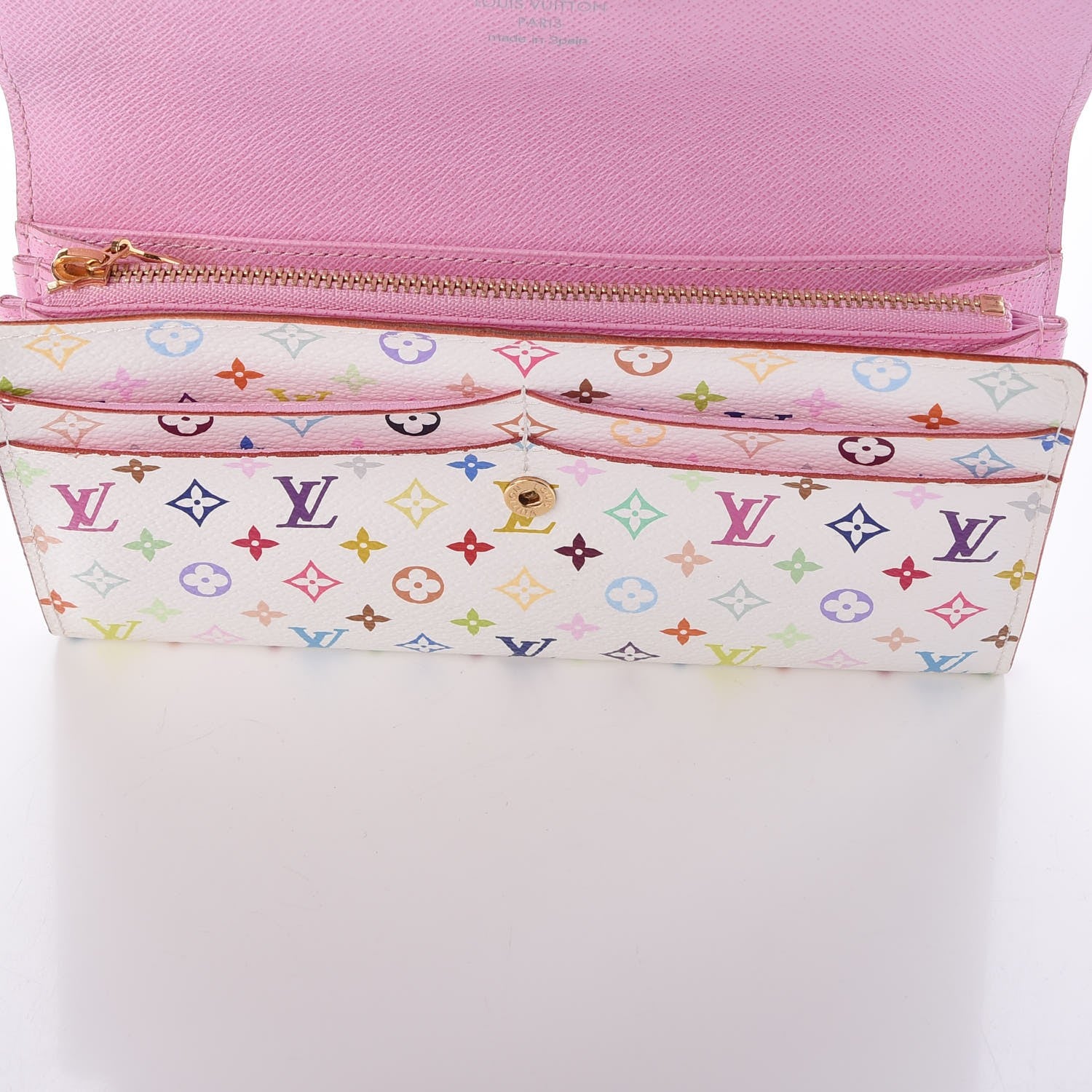 Louis Vuitton Monogram Multicolor Sarah Wallet White Litchi 8 of 8