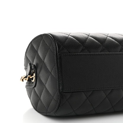 Chanel Caviar Quilted Barrel Clutch With Chain Black 9 of 11