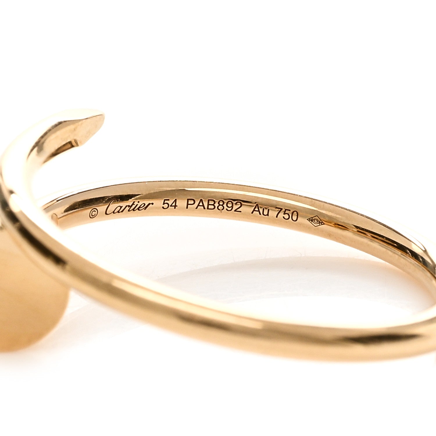 Cartier 18K Yellow Gold Small Juste Un Clou Ring 54 6.75 3 of 4