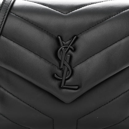 Saint Laurent Calfskin Y Quilted Monogram Monochrome Toy Loulou Crossbody Bag Black 8 of 10