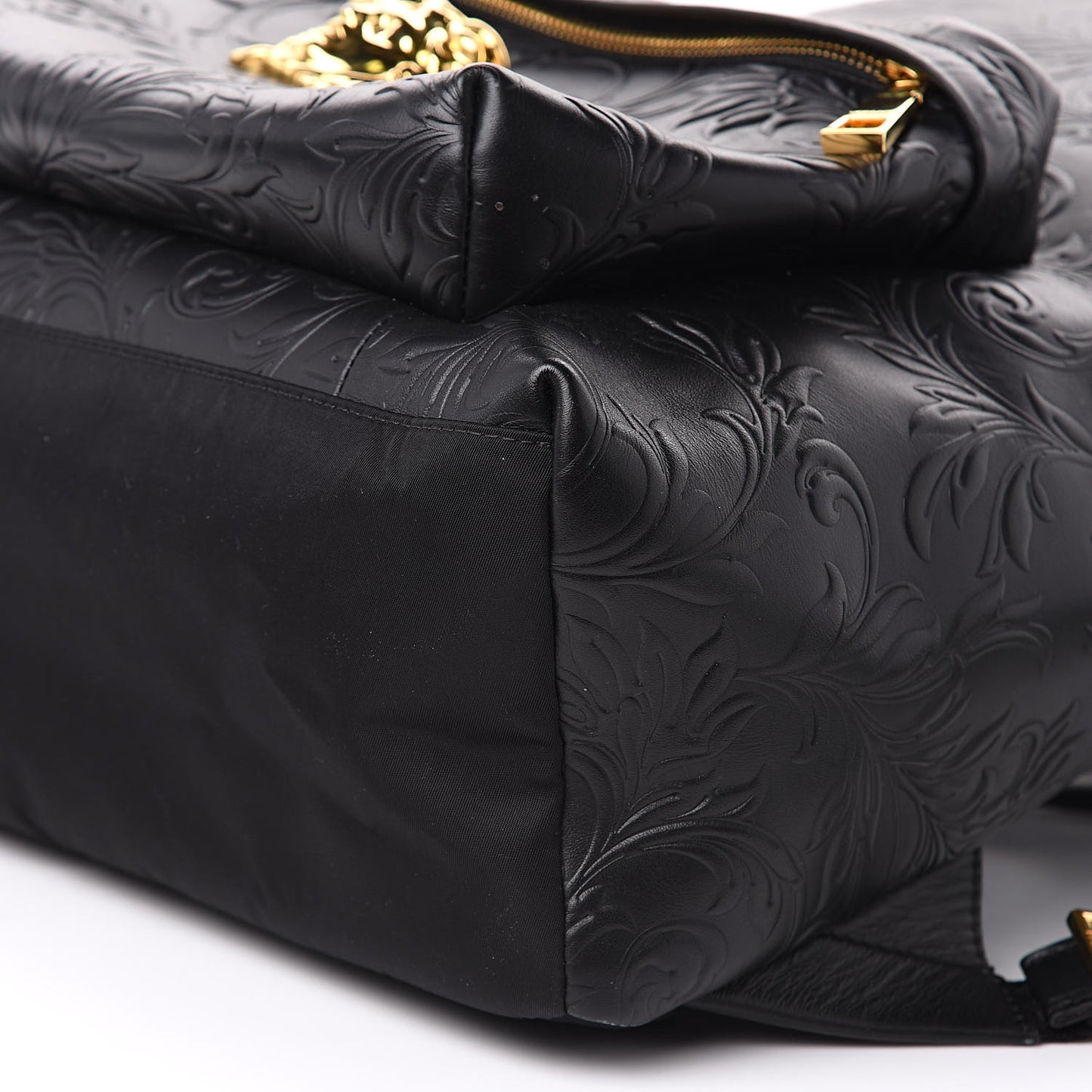 Calfskin Embossed Palazzo Medusa Backpack Black