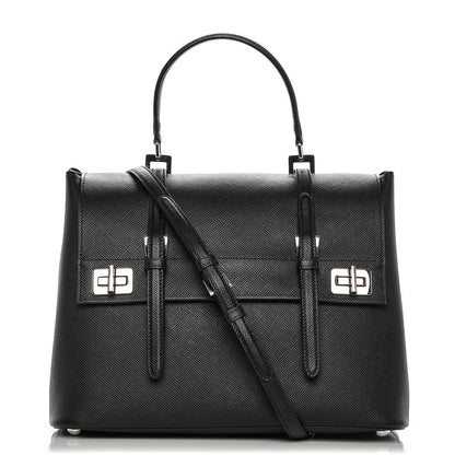 Prada Saffiano Cuir Convertible Top Handle Tote Nero Black 1 of 7