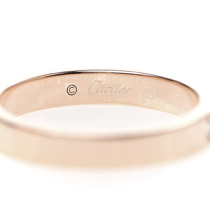Cartier 18K Pink Gold Diamond 3mm C De Wedding Band Ring 50 5.25 4 of 5