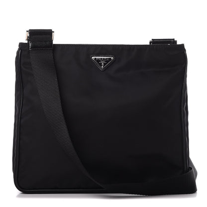 Prada Nylon Flat Messenger Bag Black 1 of 9