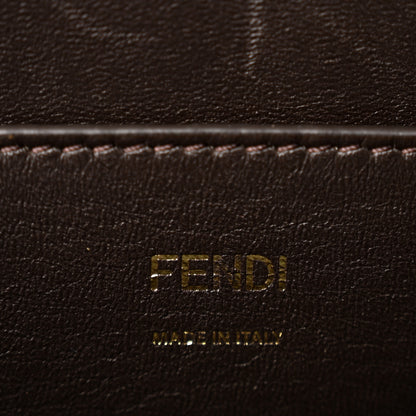 Fendi Vitello King Nubuck Pequin Karligraphy Pocket Shoulder Bag Biscuit Tobacco Moro 6 of 12