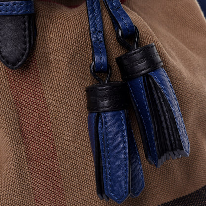 Burberry Grainy Calfskin Jute Mega Check Girls Mini Backpack Blue 11 of 11