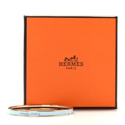 Hermes Enamel Printed Extra Narrow Bracelet 70 Bleu Polaire 6 of 6