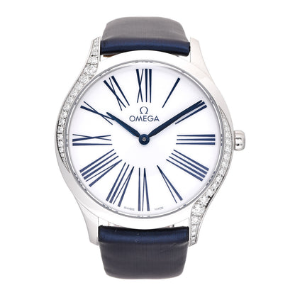 Omega Stainless Steel Satin Diamond Bezel 36mm De Ville Tresor Quartz Watch White 428.17.36.60.04.001 1 of 10