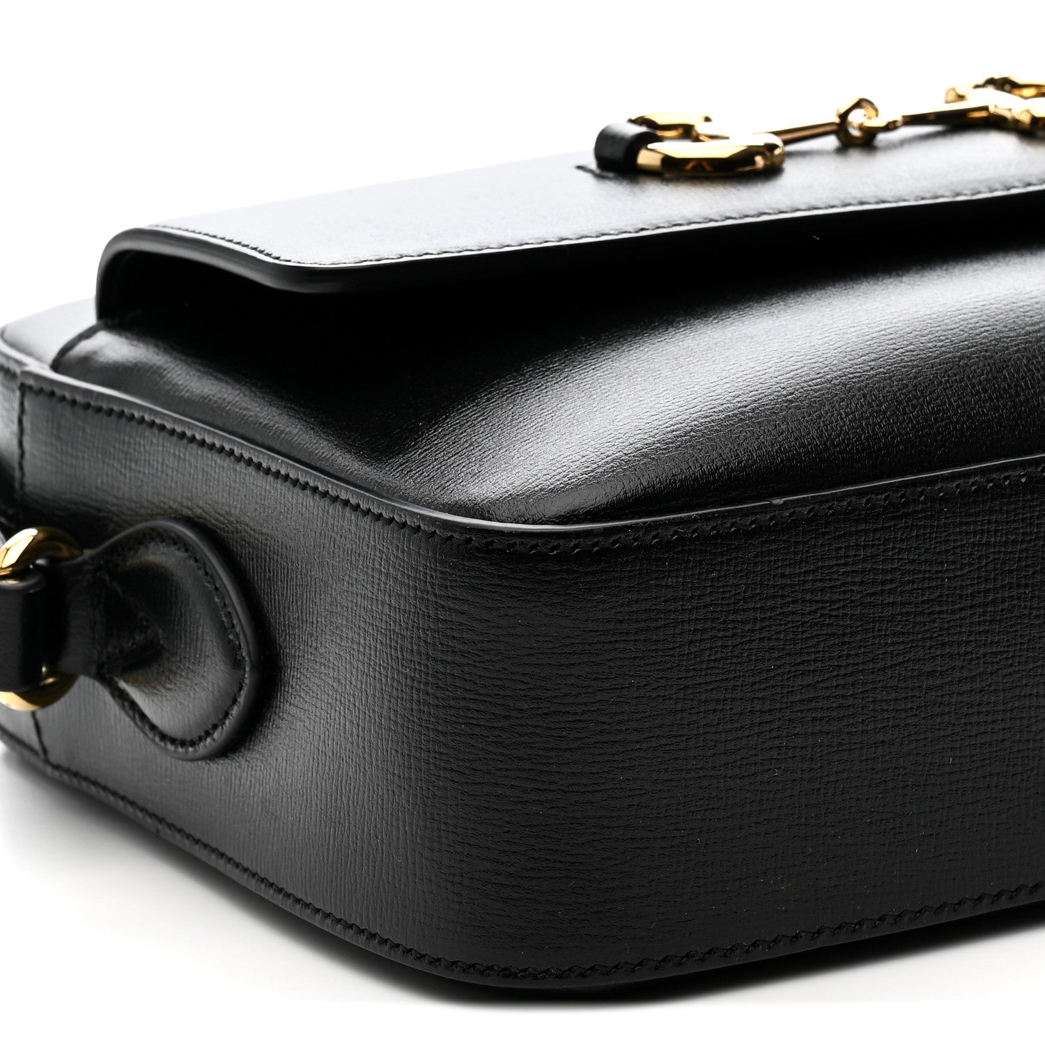 Gucci Textured Calfskin Small Horsebit 1955 Shoulder Bag Black 19 of 25