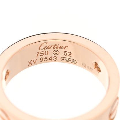 Cartier 18K Pink Gold 3 Diamond 5.5mm LOVE Ring 52 6 4 of 4