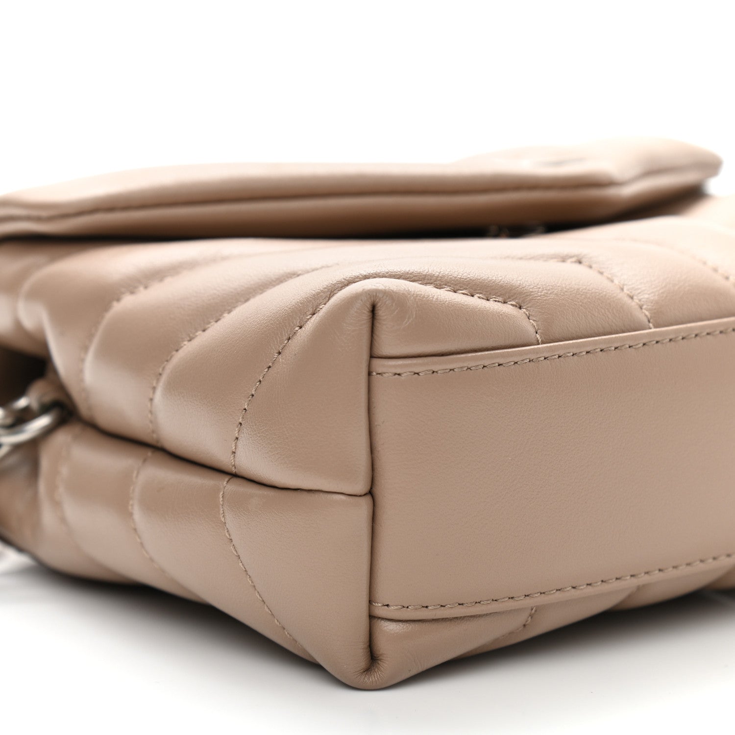 Saint Laurent Calfskin Y Quilted Monogram Toy Loulou Crossbody Bag Latte 9 of 11