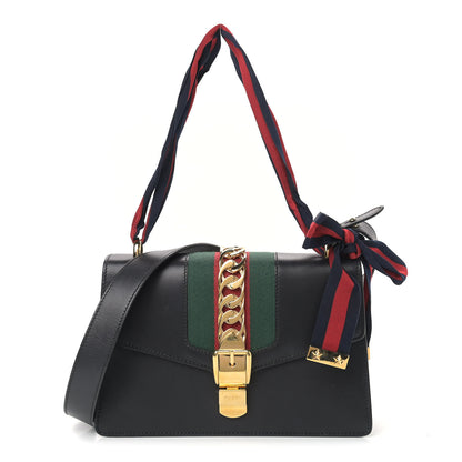 Gucci Calfskin Small Sylvie Shoulder Bag Black 1 of 10