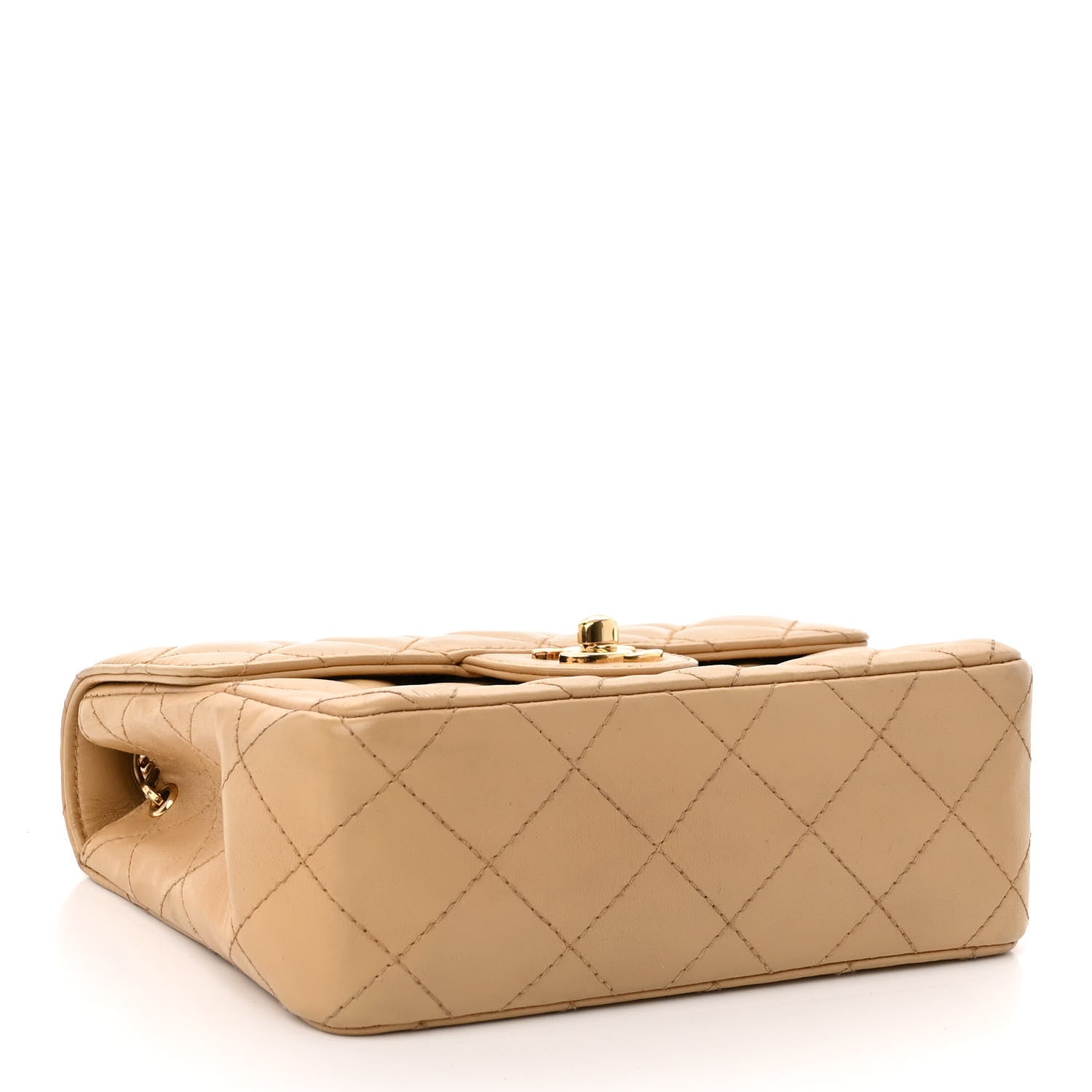 Chanel Lambskin Quilted Mini Square Flap Beige 4 of 10