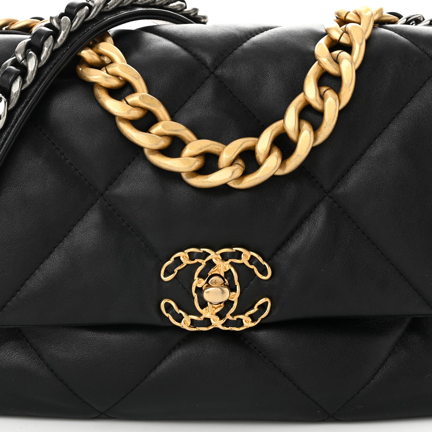 Chanel Lambskin Quilted Large Chanel 19 Flap Black 8 of 10