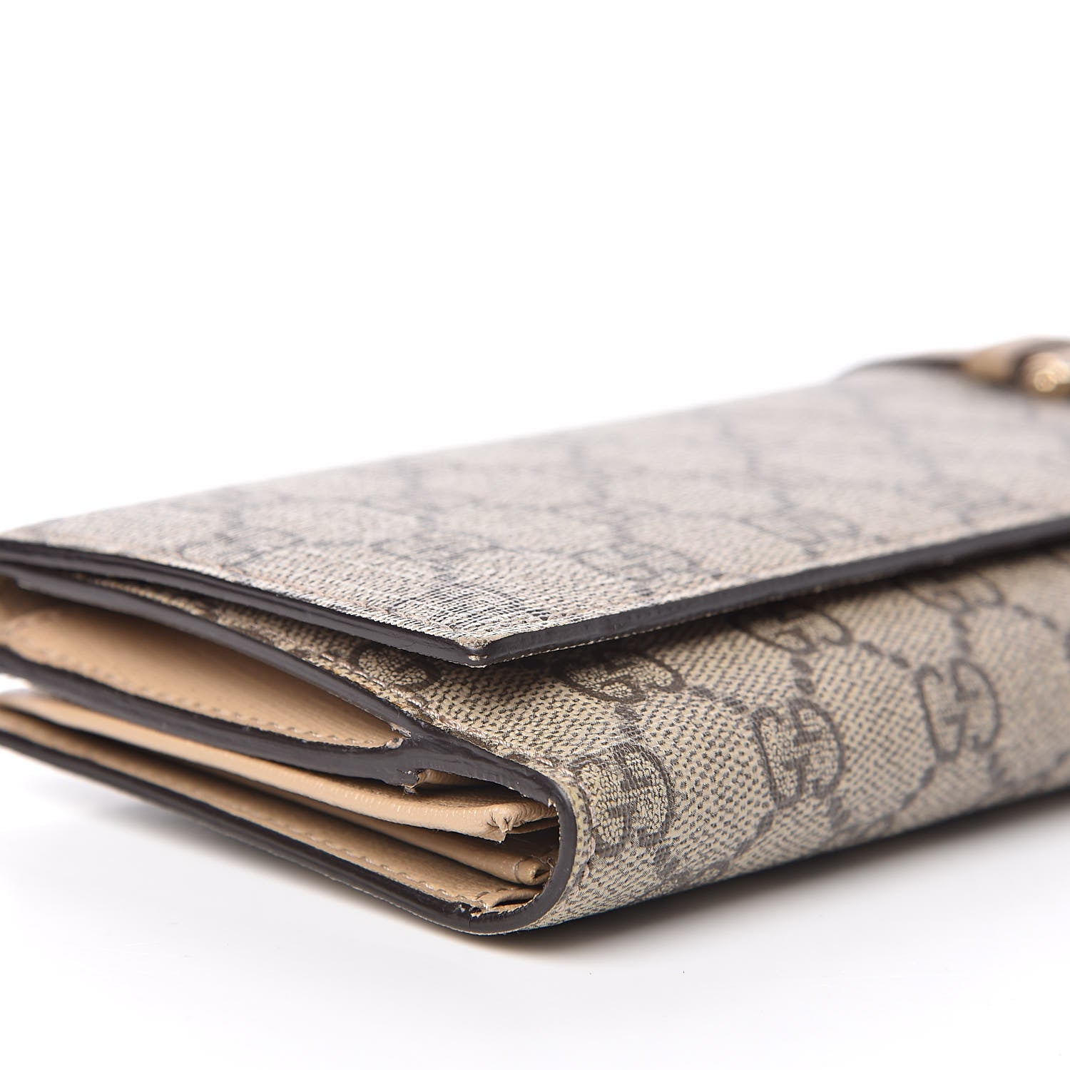 Gucci GG Supreme Monogram Nice Continental Wallet Beige 9 of 11