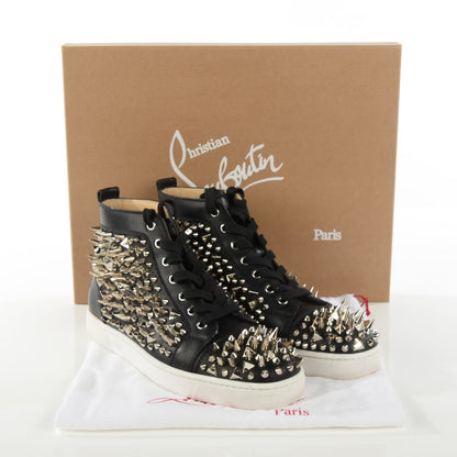 Christian Louboutin Calfskin Louis Pik Pik Spikes Flat Mens Sneakers 41.5 Black 6 of 10