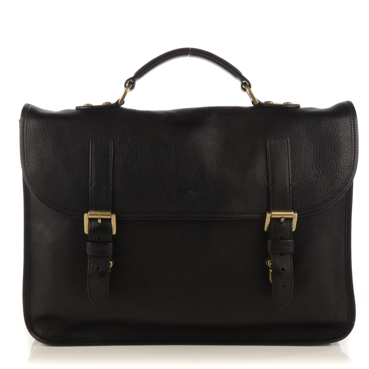 Natural Calfskin Elkington Briefcase Black
