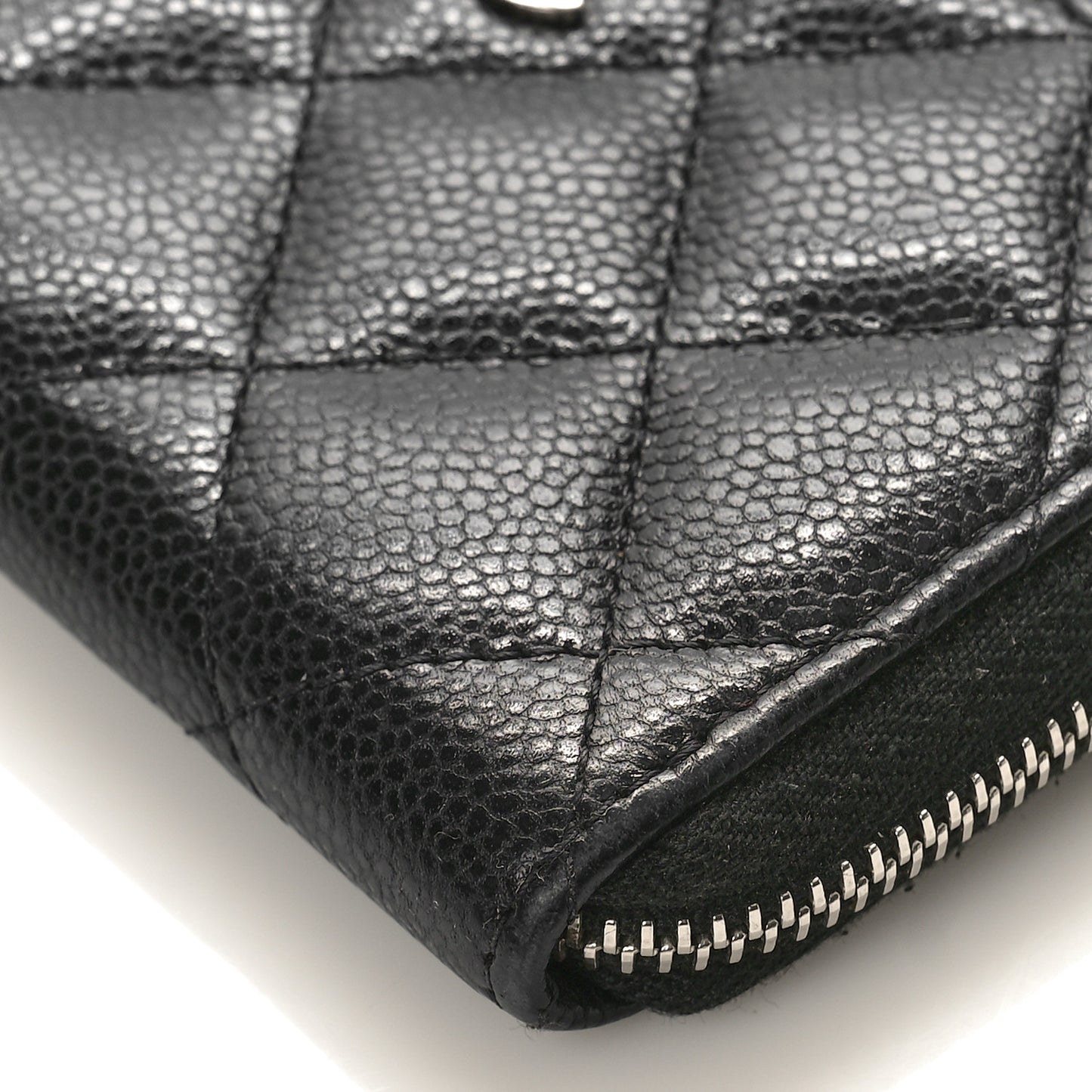 Caviar Quilted Key Holder Case Black