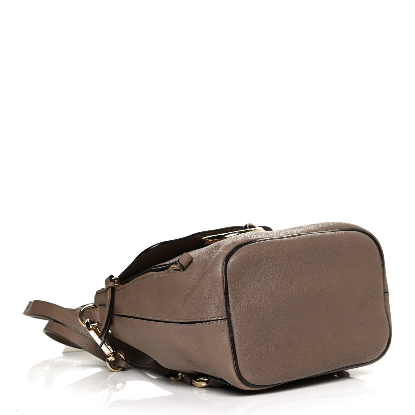 Suede Calfskin Small Faye Backpack Motty Grey