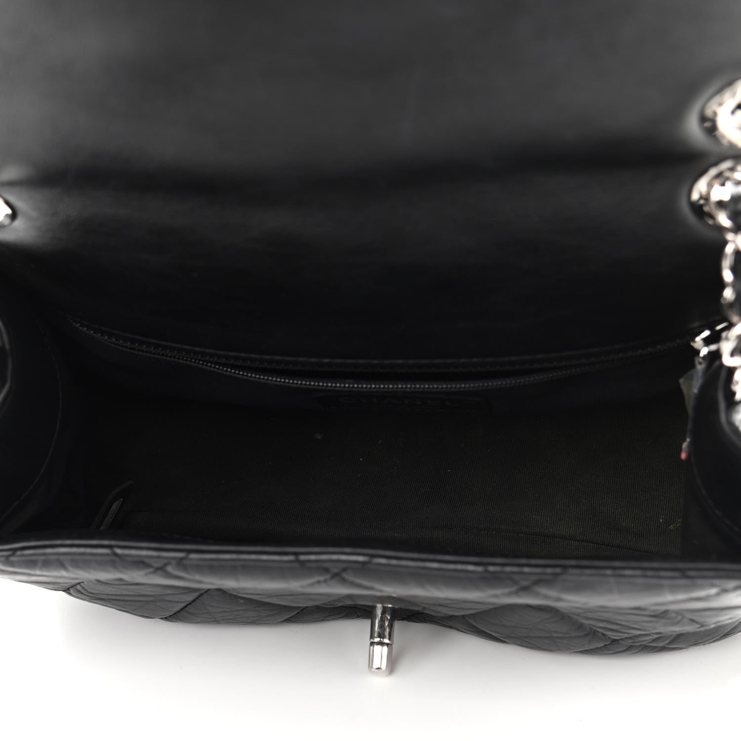 Chanel Crumpled Calfskin Medium Chain All Over Flap Black 5 of 12