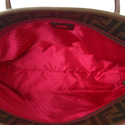 Fendi Zucca Spalmati Vitello Elite Small Roll Tote Tobacco Ciclamino 5 of 17