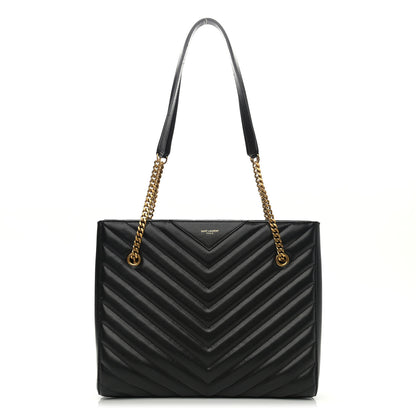Saint Laurent Grain De Poudre Matelasse Chevron Medium Tribeca Shopping Bag Black 1 of 11